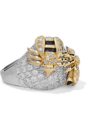 Silver-tone, gold-tone, crystal and enamel ring | CZ by KENNETH JAY LANE | Sale up to 70% off | THE OUTNET