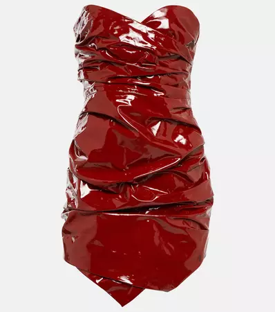 Hania Patent Leather Minidress in Red - The Attico | Mytheresa