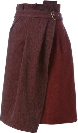 Asymmetric red skirt