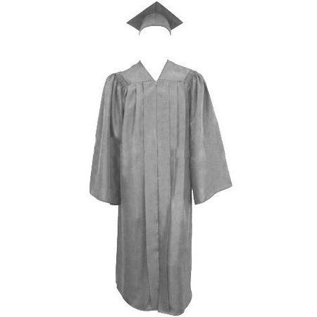 Cap and Gown Direct Matte Silver Cap, Gown and Tassel