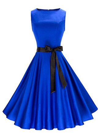 Anni Coco Women's Classy Audrey Hepburn 1950s Vintage Rockabilly Swing Dress at Amazon Women’s Clothing store: