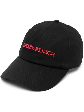 Sporty & Rich logo-embroidered cap