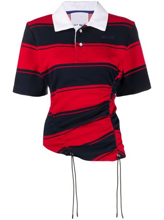 Koché Striped Short Sleeve Polo Shirt - Farfetch