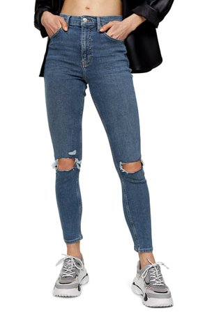 Topshop Jamie Ripped High Waist Crop Skinny Jeans (Regular & Petite) | Nordstrom