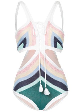 Suboo Paradiso lace front cutout one piece $210 - Buy SS18 Online - Fast Global Delivery, Price
