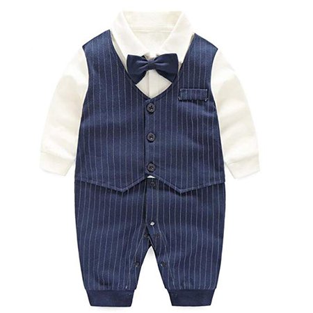 Amazon.com: Fairy Baby Baby Tuxedo Suits Boys Formal Jumpsuit Gentleman Outfit One-Piece Romper Wedding Outfit: Clothing