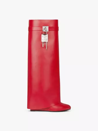 GIVENCY red boots with silver hardware
