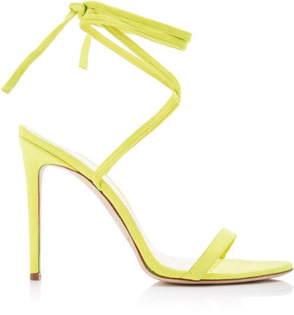 Brandon Maxwell Suede Ankle Wrap Sandals
