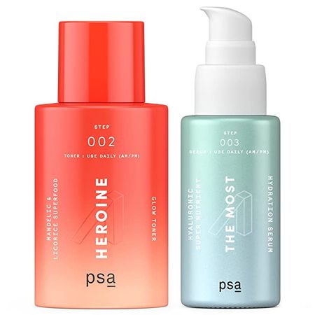 Amazon.com: PSA Superior Hydrating & Glow Duo. THE MOST Hyaluronic Antioxidant Hydration Serum and Mandelic & Licorice Superfood Glow Toner. Glow Skin Care Regimen Bundle, 2 count : Beauty & Personal Care