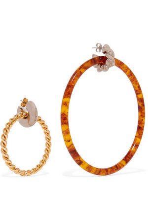Balenciaga | Resin, gold and silver-tone earrings | NET-A-PORTER.COM