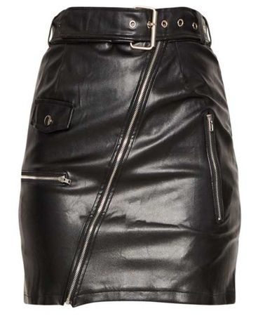 leather belted skirt