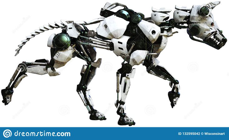 Robot Dog, Mechanical Machine, Isolated Stock Illustration - Illustration of wisconsinart, parts: 132595042