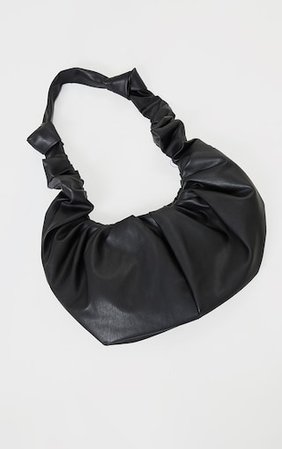 Black Medium Ruched Shoulder Bag | PrettyLittleThing USA