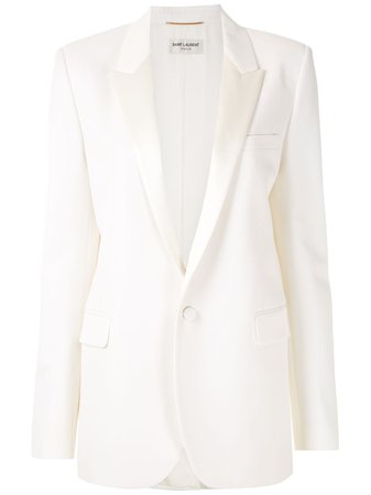 Shop white Saint Laurent Reve single-breasted blazer with Express Delivery - Farfetch