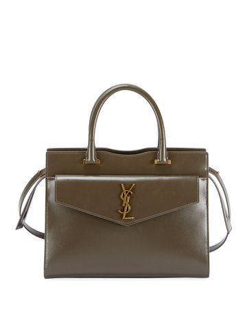 Saint Laurent Uptown Medium YSL Leather Satchel Bag | Neiman Marcus