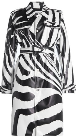 black and white animal print coat
