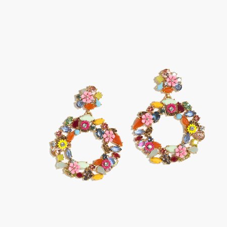 J.Crew: Colorful Floral Hoop Earrings For Women