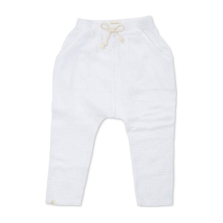 Gauze Slouchy Pant, Optic White - Baby Girl Clothing Pants - Maisonette