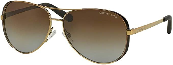 Amazon.com: Michael Kors MK5004 CHELSEA Aviator 1014T5 59M Gold/Dark Chocolate Brown/Brown Gradient Polarized Sunglasses For Women +FREE Complimentary Eyewear Care Kit : Clothing, Shoes & Jewelry