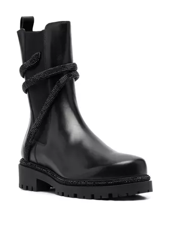 René Caovilla wrap-around Leather Boots