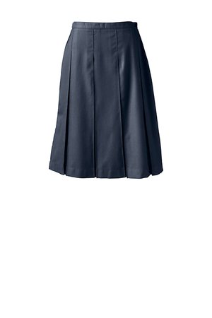 School Uniform Girls Solid Box Pleat Skirt Below the Knee | Lands' End
