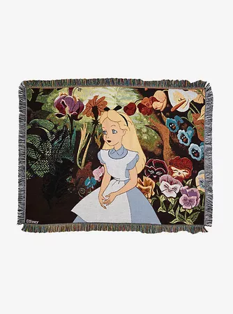 Disney Alice In Wonderland Garden Tapestry Throw Blanket