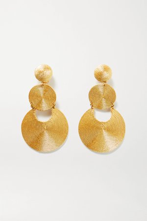 Gold La Tropezienne gold-plated cord clip earrings | Rebecca de Ravenel | NET-A-PORTER