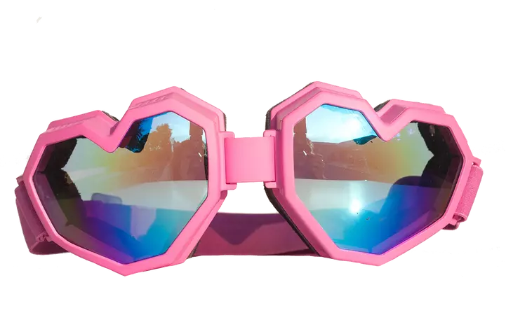 pink heart goggles