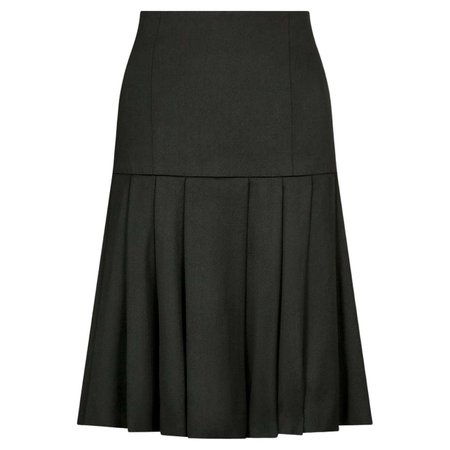 1990s Chanel Black Box Pleat Skirt For Sale at 1stDibs