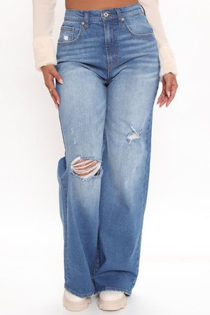 Oh So 90's Ripped Wide Leg Jeans - Black, Jeans | Fashion Nova
