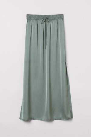 Ankle-length Satin Skirt - Sage green - Ladies | H&M CA