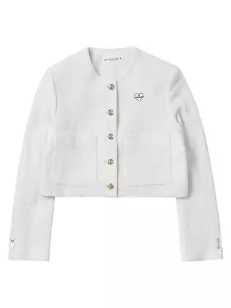 Nomantic Boutique Logo Tweed Jacket - White | W Concept