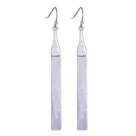 Amazon.com: Retro Vintage Cassical Long Bar Hammered Dangle Earrings (Silver): Clothing