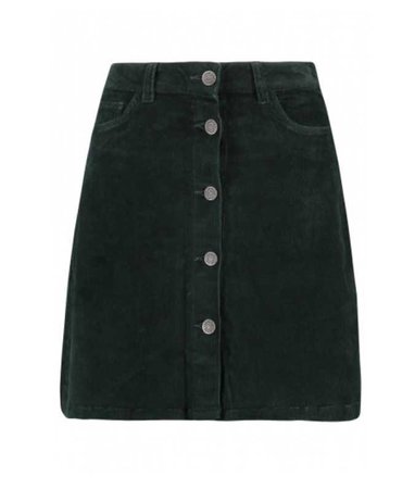 dark green button up skirt