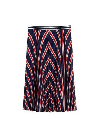 Violeta BY MANGO Stripes pleated skirt