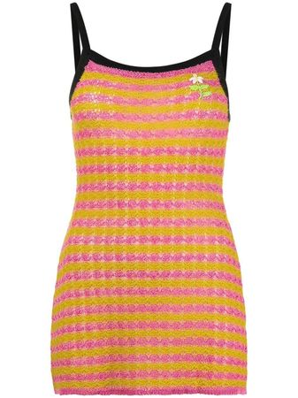 CORMIO Striped Crochet Mini Dress - Farfetch