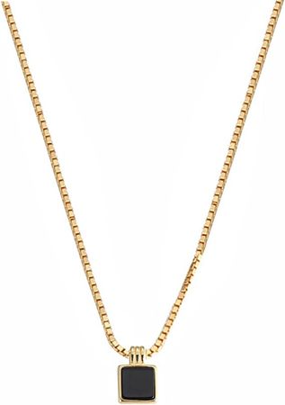 Amazon.com: luluparty199 Gold Plated Necklace Tiny 14k Gold Black Square Pendant Choker Necklaces Small Chain Necklaces for Women Teen Girl Jewelry Gifts (Black square): Clothing, Shoes & Jewelry