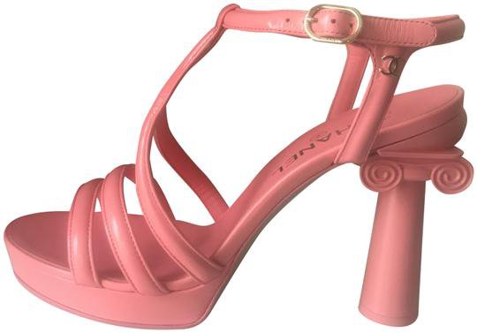 Chanel Pink 18c Parthenon Grecian Gladiator Column Heel Platform Sandals Size EU 40.5 (Approx. US 10.5) Regular (M, B) - Tradesy