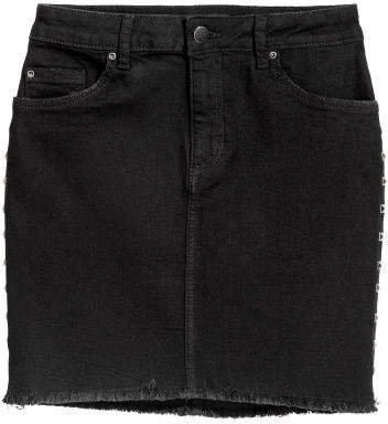 Short Denim Skirt - Black