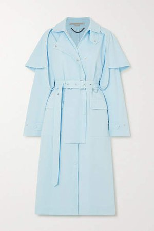Cotton-blend Twill Trench Coat - Blue
