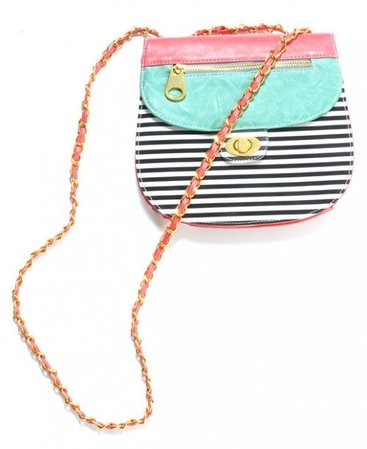 pastel striped shoulder bag