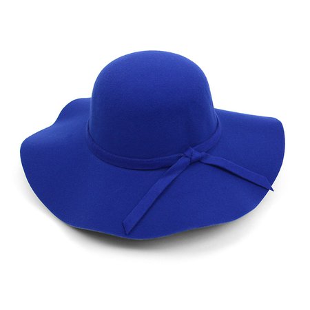 Royal blue wide brim hat