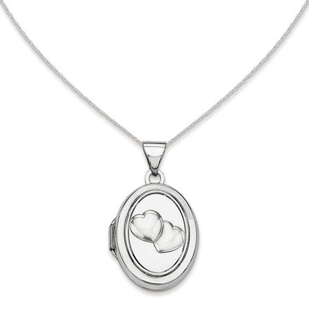 Oval Heart Duo Locket in 14K White Gold | Lockets | Necklaces | Zales