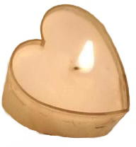 brown filler heart candle