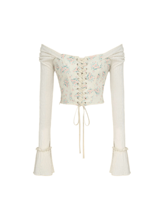 white floral corset blouse