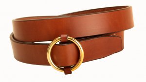 Leather Belt - Brass Ring Buckle - Horse Smarts