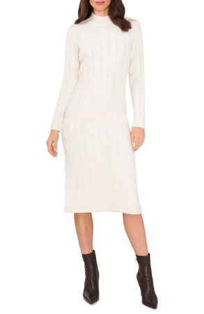 1.STATE Cable Knit Long Sleeve Sweater Dress | Nordstrom
