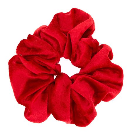 Large Velvet Hair Scrunchie - Red | Claire's US