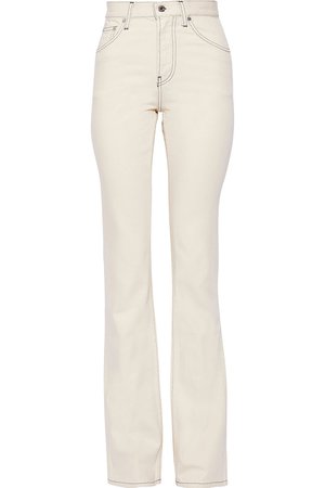Ecru High-rise bootcut jeans | Sale up to 70% off | THE OUTNET | HELMUT LANG | THE OUTNET