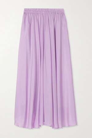 Lilac Silk-habotai midi skirt | Vince | NET-A-PORTER